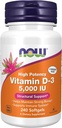 NOW Supplementen, Vitamine D-3 5000 IE, Hoge Potentie, Structurele Ondersteuning*, 240 Softgels met Wereldwijde Voedingssleutelhanger
