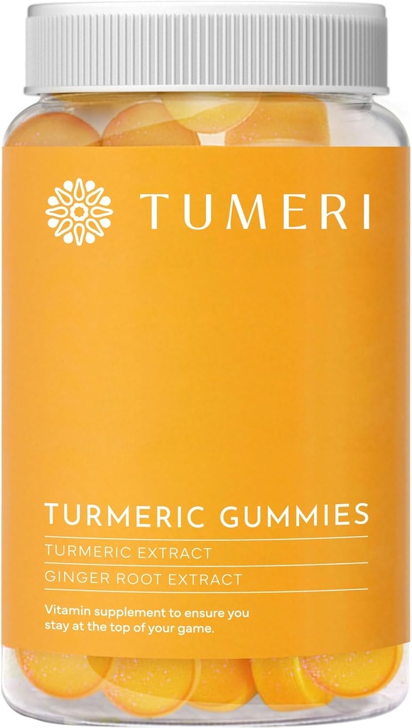 Turmeric en Gember Gummy's Turmeric Curcumin Joint Support Supplement - 60 Count Natural Tropical Fruit Flavored Vegan Gummies