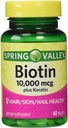 Spring Valley Biotin Dieetsupplement, 10.000 Mg met 100 Mg Keratine, 60 tabletten