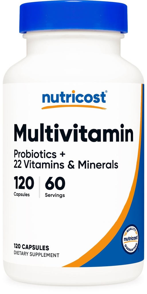 Nutricost Multivitamine met Probiotica 120 Vegetarische Capsules - Verpakt met vitamines en mineralen