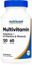 Nutricost Multivitamine met Probiotica 120 Vegetarische Capsules - Verpakt met vitamines en mineralen
