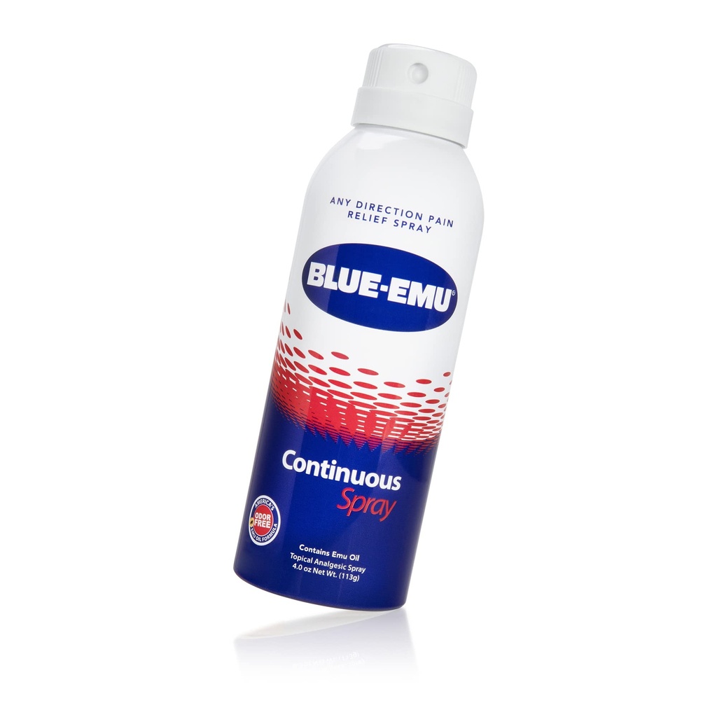 Blue-Emu Continuous Pain Relief Spray voor snelwerkende Joint & Muscle Relief, 4 Oz, 1 Pack