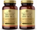 Solgar Biotin 1000 mcg, 250 plantaardige capsules (verpakking 2) - Ondersteunt gezonde huid, nagels en haren - Energie Metabolisme - Verbeterde sterkte - Niet-GMO, Veganistisch, Glutenvrij, Zuivelvrij, Kosjer - 500 porties