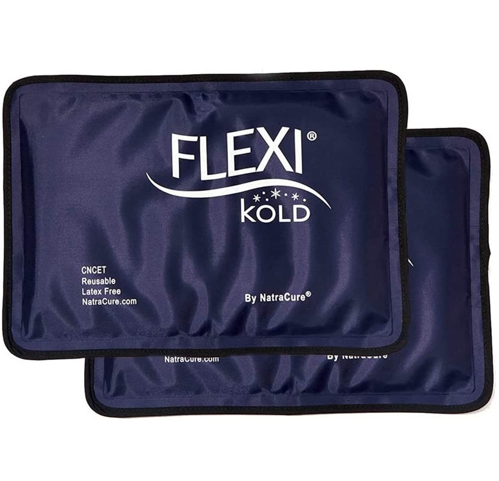 2 FlexiKold Gel Ice Packs - Ice Packs for Injuries Herbruikbaar, Back Pain Relief, Knie Ice Pack Wrap, Na Chirurgie, Ice Pack for Knee - 6303-COLD-2PK by NatraCure - Medium 2PK