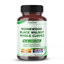 All-in-1 Wormwood Black Walnut Whole Cloves Gember - Ondersteunt lever Gezondheid &amp; Aids Digestie - Made in The USA -150 Capsules