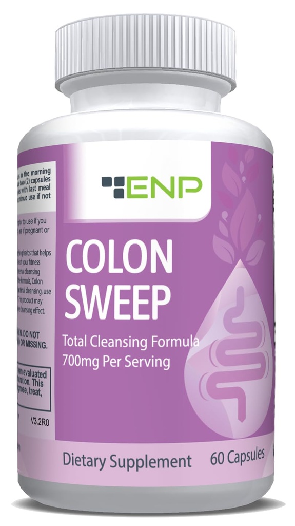 ENP Colon Vegen 15 dagen Colon reinigen met Psyllium Husk, Cascara Sagrada, en Bentonite, 60ct
