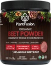 Plantfusie Biologische Beetwortelpoeder - Superfood Beet supplement ter ondersteuning van de bloedstroom en circulatie - Gefermenteerde gehele voeding voeding - Non-GMO, Vegan, Glutenvrije, 6,34 oz 30 porties