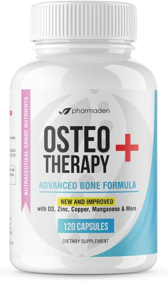 OsteoTherapy+ Advanced Bone Support Supplement - Vitamine C, MK4/MK7, Hoge absorptie Calcium, Mangaan, Magnesium