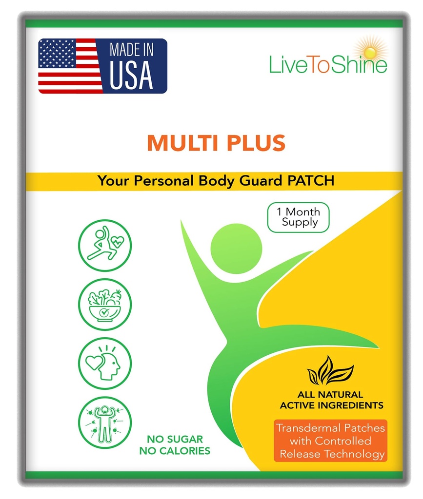 Live naar Shine Multi Plus Topische Patch - USA Made - 30 Days Supply voor vrouwen en mannen van
