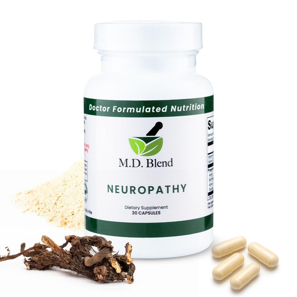 Neuropathie - Expert samengesteld - Natuurlijke Blend voor optimale nerve Wellness - Alpha Lipoïnezuur, L-Carnitine, Vitaminen B6 & B12, Skullcap Root, Acetyl L-Carnitine - 30 Capsules (1 verpakking)