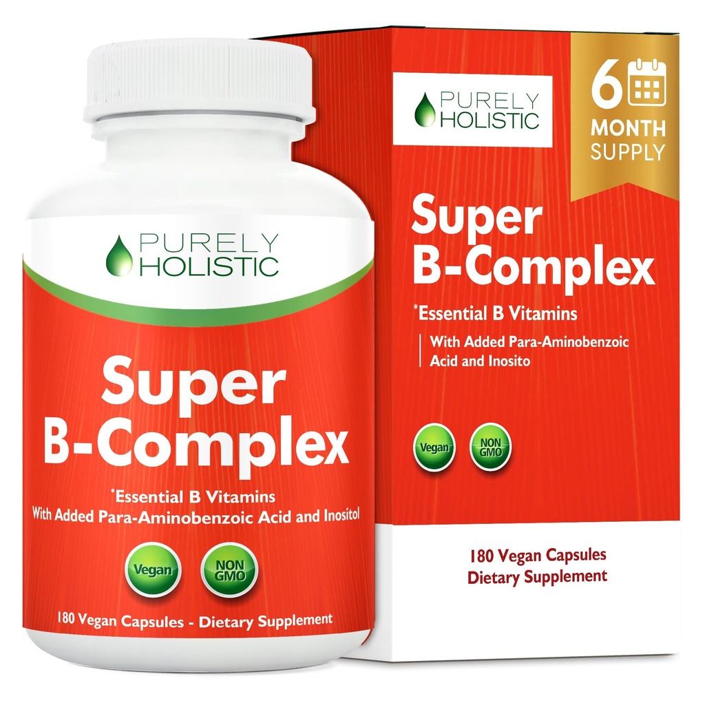 Vitamine B Complex - 8 Super B Complex Vitaminen met Choline & Inositol, Vitaminen B1, B2, B3, B5, B6, B8, B9 & B12 - B100 Complex - 180 Vegan Capsules - 6 maanden voorraad - Made in The USA