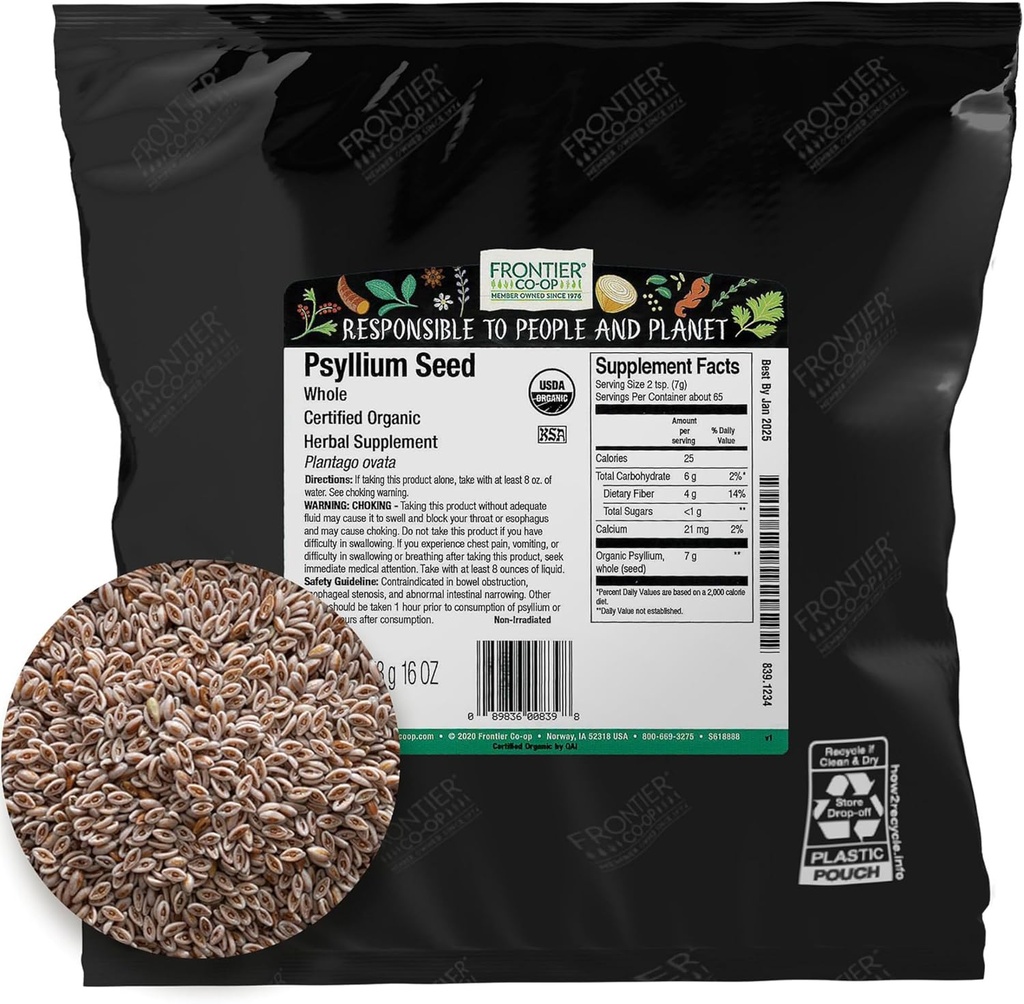 Grens Co-op Biologische Geheel Psyllium Zaad 1lb