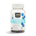 365 door Whole Foods Market, Probiotic + Fiber Gummies 2 Miljard CFU, Natural Blue Raspberry Flavor, 60 ct