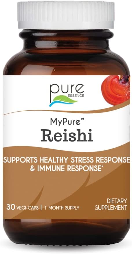 PURE ESSENCE LABS MyPure Reishi Organic Paddestoelen supplement - 100% Real Mushroom Extract voor Immune Support, Stress Relief, Build Energy (30 capsules)