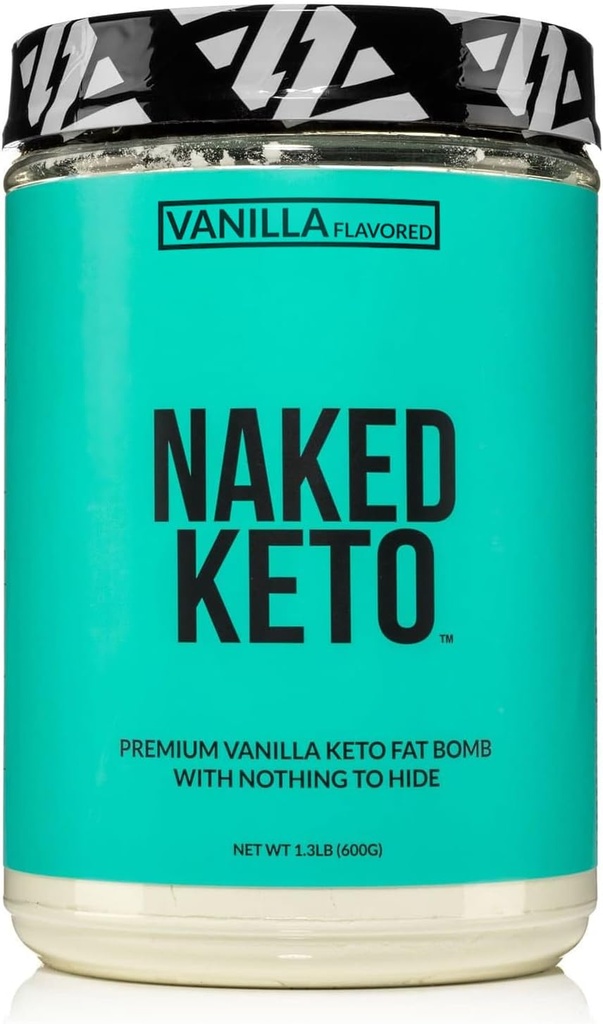 Naakte Vanilla Keto - Premium Vanilla Keto Fat Bomb Powder - Niets Kunstmatig - Glutenvrije Keto Bomb Vanilla McT Oil Powder with No Gmos - 1,3 Lb