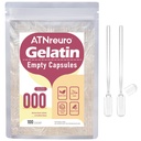 Maat 000 Lege Gelatine Capsules met 2 Micro Lepels - 100 Telle Leeg Heldere Capsule - Lege Pill Capsules voor Poeders Supplementen