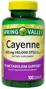 Spring Valley Cayenne Capsules 455 MG 40000 STU 100 Tellen