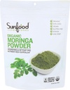 Sunfood Moringa Powder, biologisch. Gebruik voor haaruitval, gewichtsverlies. Pure Enkelvoudig Ingrediënt Product. 8 oz Bag