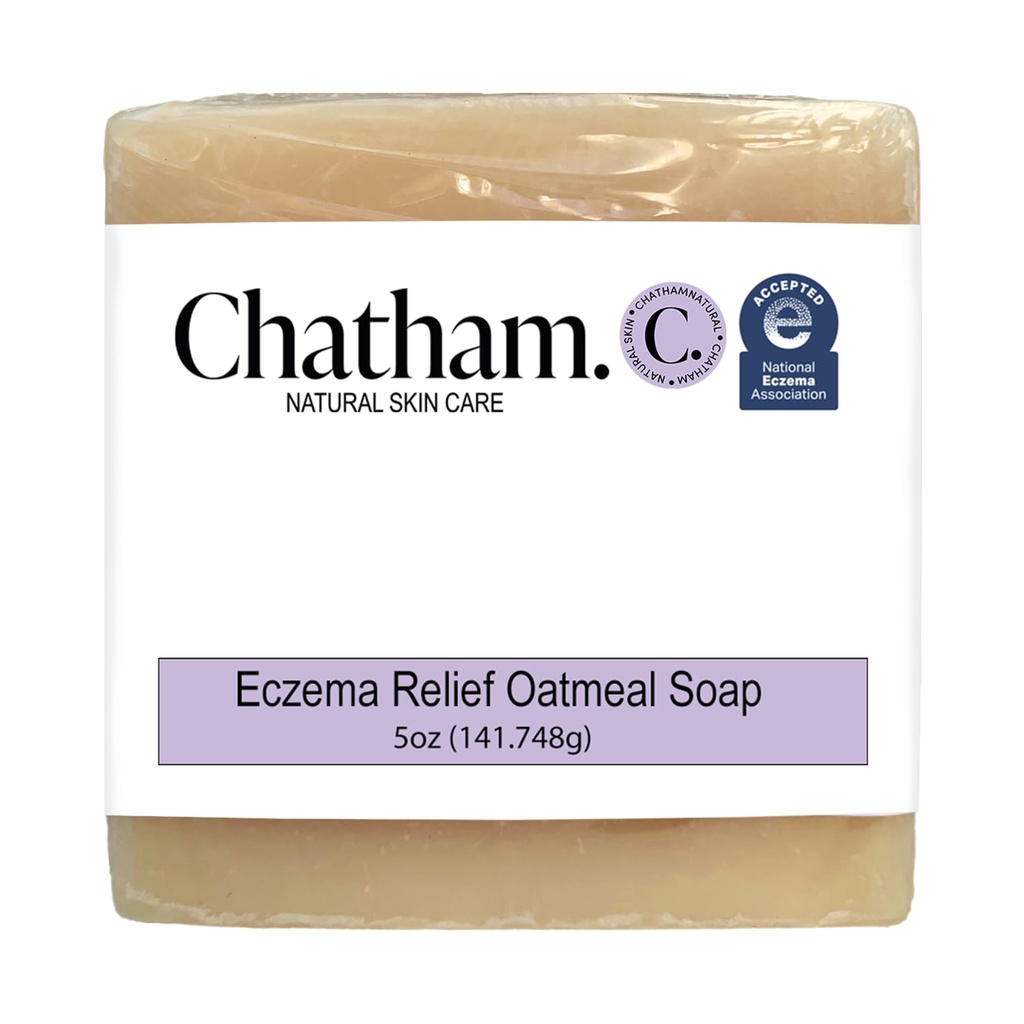 Chatham Natural Skin Care Eczema Relief Oatmeal Soap, Soothing oatmeal bath, treatment for eczema rosacea, psoriasis