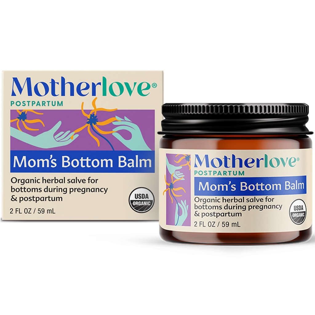 Moederliefde moeders bodembalsem (2 oz) Biologische kruiden Salve w/heks Hazel voor bodems tijdens de zwangerschap en postpartum Niet-GMO Zalf