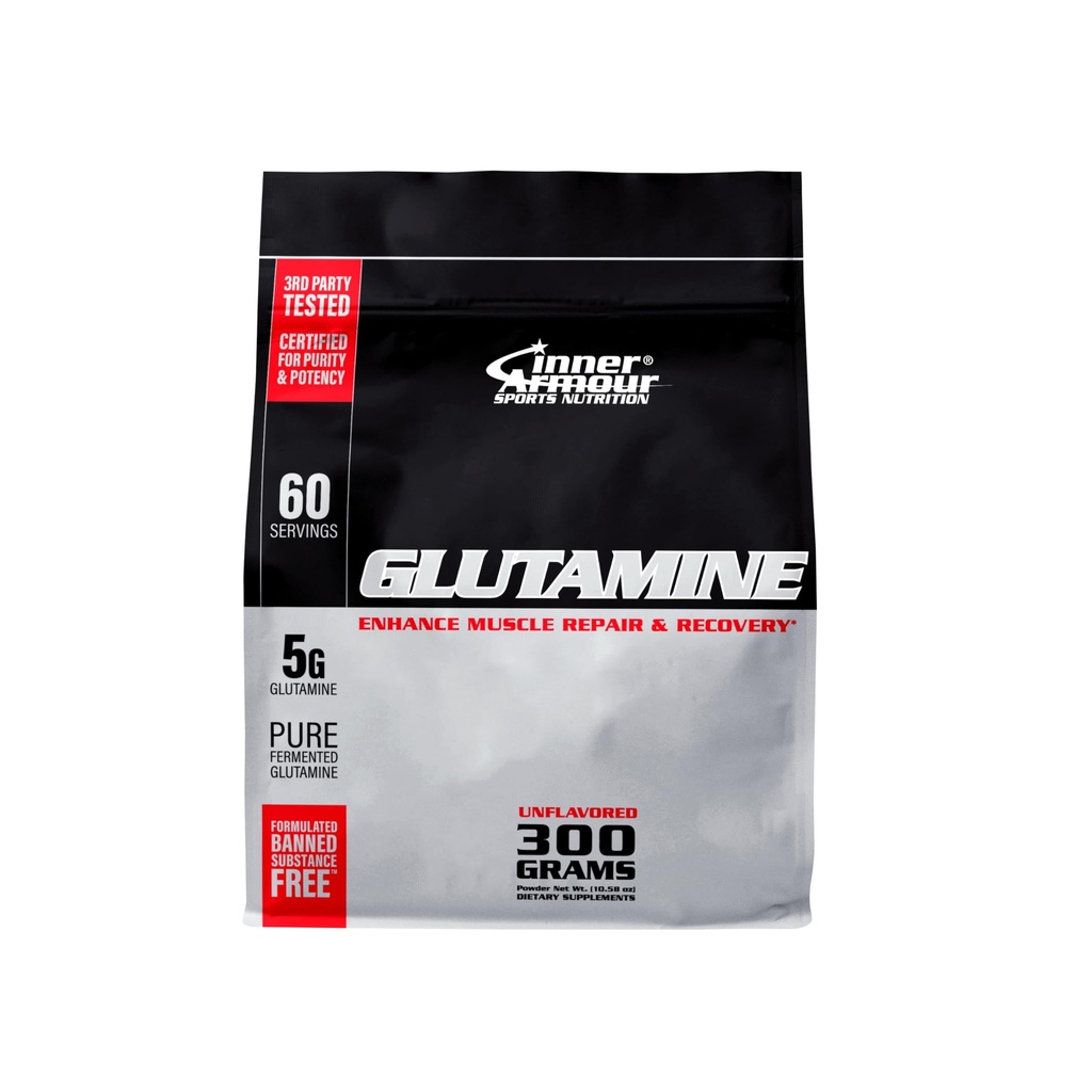 Pure Glutamine Powder – Post Workout Recovery – Muscle Growth – Immune System Function - Fast Dissolving, Flavor-Free, Vegan-Friendly Fitness Supplement - 300 gr or 60 Servings
