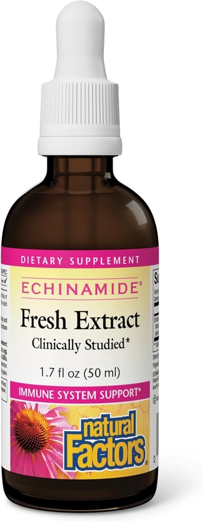 Natuurlijke factoren - Echinamide Echinacea Fresh Herb Extract, Immuun systeem ondersteuning, 30 porties (1.7 oz)