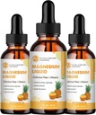 (3 Pack) Magnesium Glycinate Liquid Drops, Hoge Absorptie Magnesium Liquid met Bromelain, Vitamine B6 C D, Magnesium Supplement voor kinderen en volwassenen, Night & Muscle Support, Ananas smaak