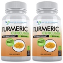 Kurkuma Curcumine met Bioperine - 360 Veggie Capsules - 2250mg 95% Curcuminoïden met Black Pepper Supplement en Triphala (verpakking van 2)