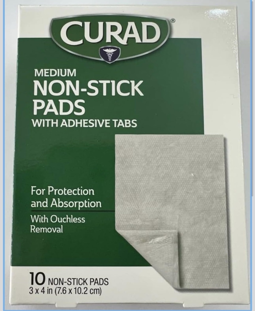 Curad Non-Stick Pads, 3 Inch X 4 Inch 10 Tellen