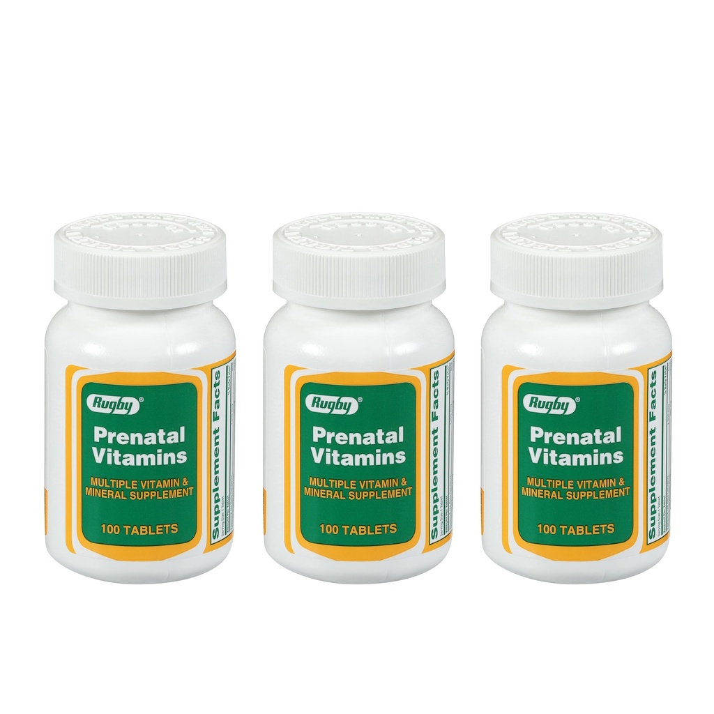 Rugby Prenatale Vitaminen - Meerdere Vitaminen en Minerale Supplement - 100 Tablets (3 Pack)
