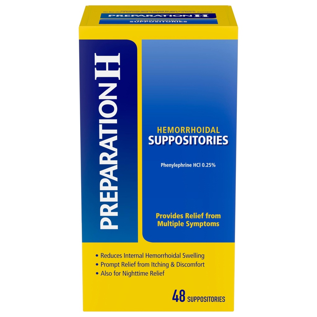 BEREIDING H Aambeien Symptoom Behandeling Suppositorieën, Branden, jeuken en ongemak Relief (48 Tel.)