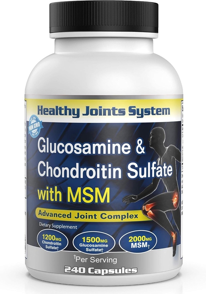 Geavanceerde mobiliteits- en flexibiliteitsondersteuningsformule met Glucosamine, Chondroitin & MSM 240 capsules voor actieve levensstijlen en dagelijkse wellness