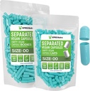 XPRS Nutra Vegan Maat 00 Gescheiden Capsules - 500 Tel Premium Lege Capsules Gescheiden in zakken - 00 Pillen Leeg voor DIY supplement vullen (Aqua)