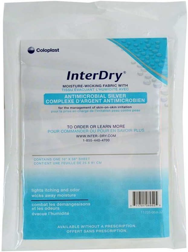 DSS Coloplast InterDry Textiel met Antimicrobieel Zilver Complex 10" x 36" (1Elke)