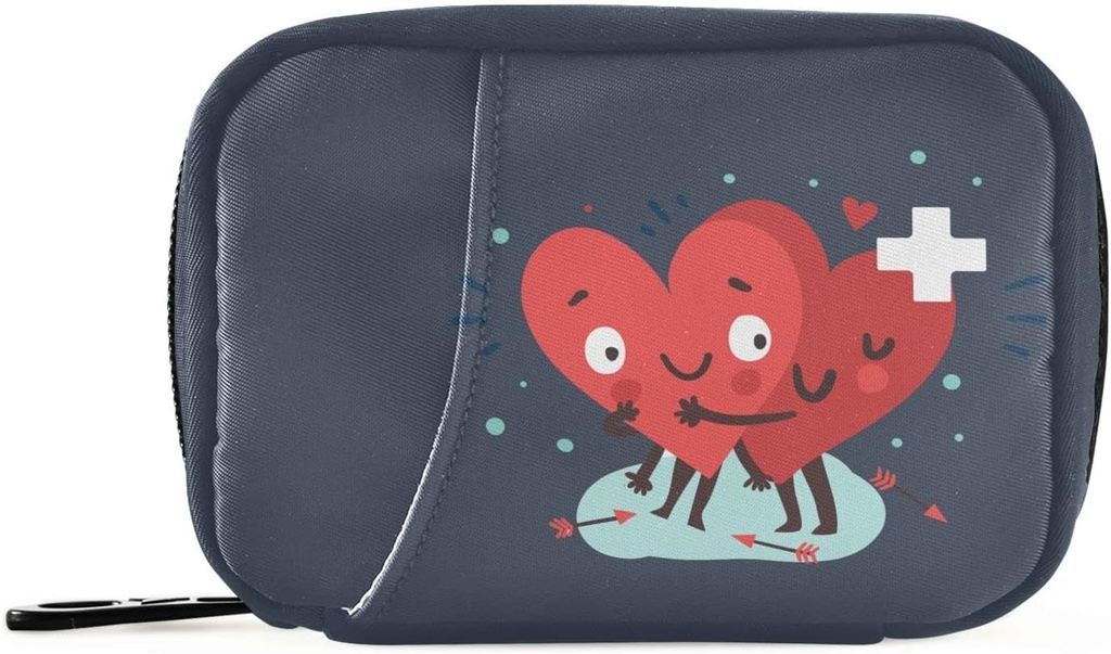 Naanle pil Organizer Hart met Cross Pill Box 7 Dag pil Case Bag Travel pil Organizer Bag met rits draagbare week Case Compacte grootte voor vitamine supplement houder