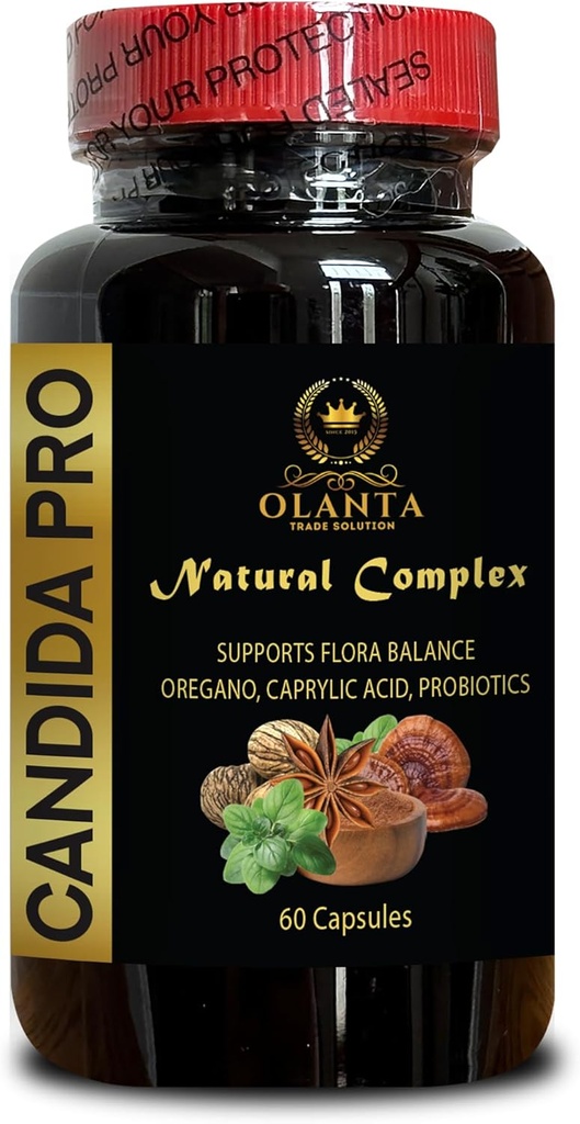 Candida PRO Natural Complex - Candida May Cleanse Gut Support, Black Walnut Wormwood Oregano Capsules, Candida Cleanse Organic - 1 Fles 60 Capsules