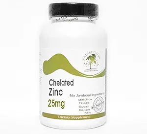 Gecheld zink 25mg ~ 200 Capsules - Geen additieven ~ Naturetitie Supplementen
