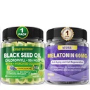 NEVISS Melatonine 60mg Gummies + Black Seed Oil Gummies