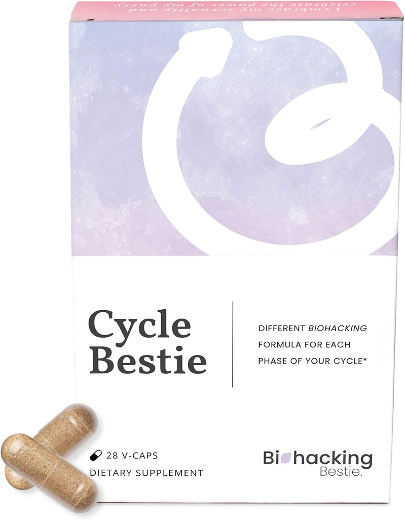 Cycle Bestie - Hormone Balance Supplementen voor vrouwen, Vitaminen voor Hormonale Ondersteuning, Helpt met Cycle Regularity, Vegan vriendelijk, Fase Specifieke Supplement Packs - 28 Capsules
