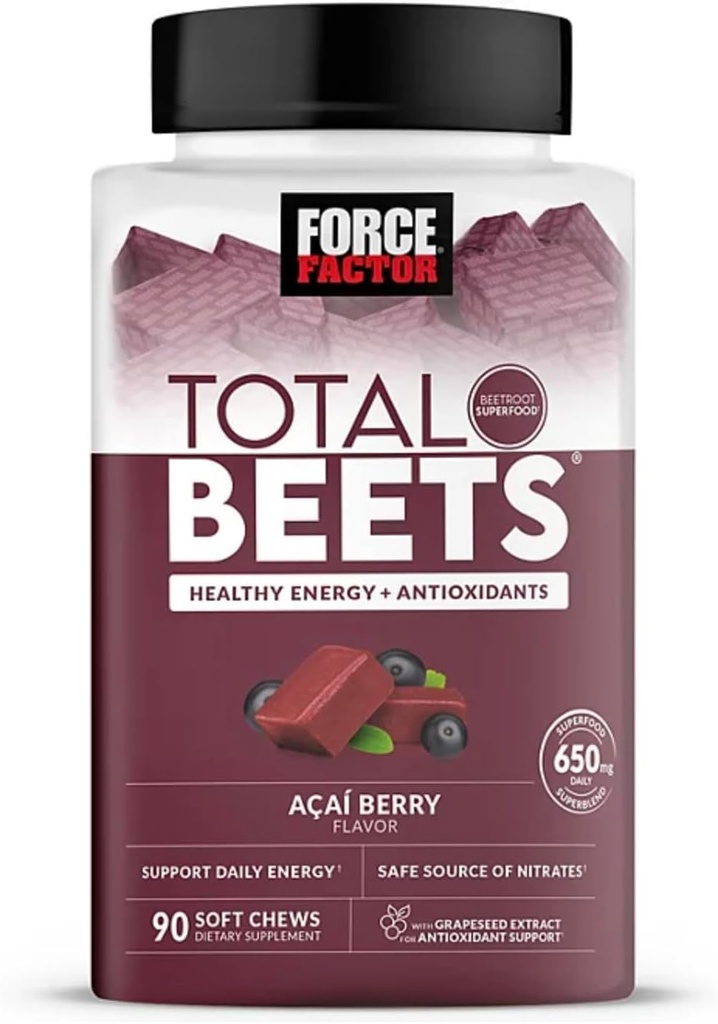 Bling Pire Factor Total Beets, Healthy Energy Supplement, Beet Root Superfood Zachte Kauwen, Acai Berry (90 ct.)