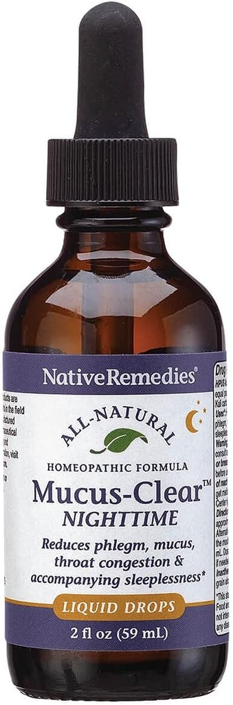 Native Remedies Mucus-Clear Nighttime - Tijdelijk Verlicht slijm Congestie en ondersteunt vreedzame slaap