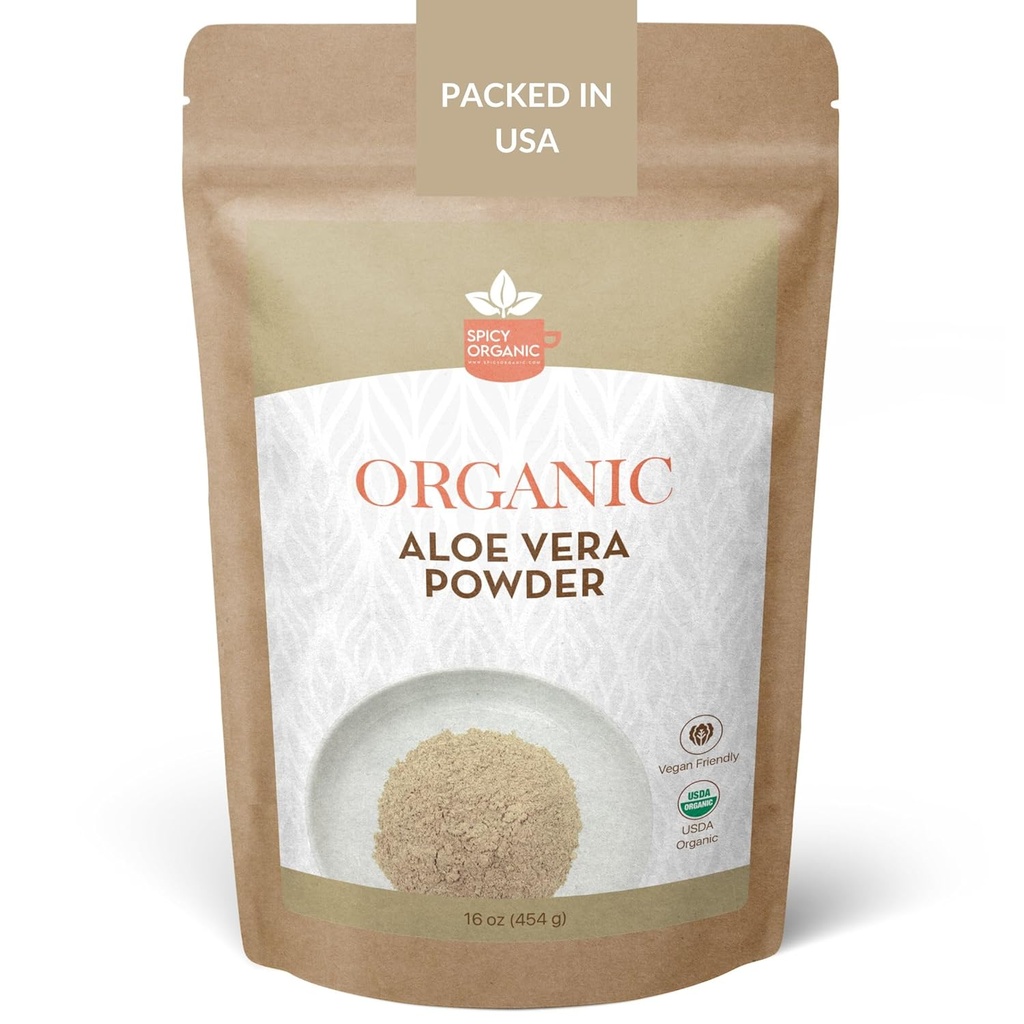 Biologische Aloë Vera Powder for Skin & Hair 8 oz. - Aloë Barbadensis - voedende gezicht masker voor natuurlijke schoonheid, USDA Certified Organic & Non-GMO