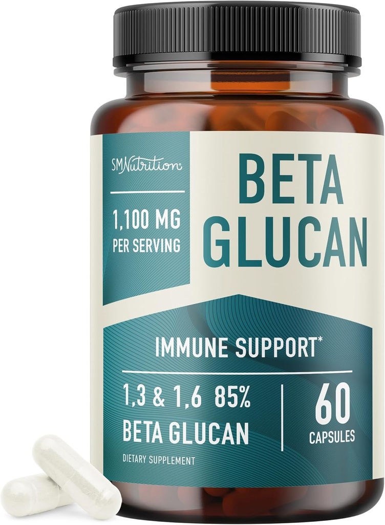 Beta Glucan Supplement 1100mg for Immunity, Skin & Gut Support 