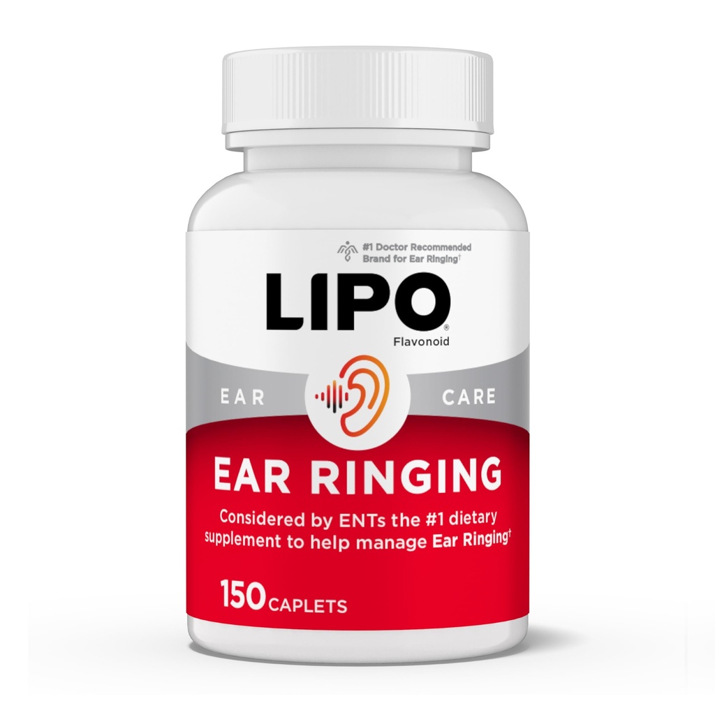 Lipo-Flavonoïde Plus Tinnitus Relief - Doctor-Aanbevolen voor Ring Oor - Klinisch-bewezen Citroen Bioflavonoïde Complex met Vitaminen C, B1, B2, B6, B12, & Calcium - 150 Capletes