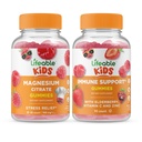 Levensvatbare Magnesium Kids + Immune Support Kids, Gummies Bundle - Grote Proeverij, Vitamine Supplement, Glutenvrij, GGO-vrij, Kauwgom