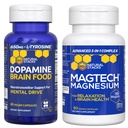 NATUURLIJKE STAKKEN Dopamine Hersenvoeding + Magtech Magnesiumbundel - Gecheld Magnesiumcomplex - Ondersteunt Hersengezondheid & Mental Drive* - 150 Totaal Capsules