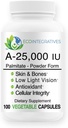 A-25.000 ie Palmitate Vegan, Powder Form (100 Capsules) Non-GMO, Ondersteunt Low Light Vision, Immuun Ondersteuning, Cellular Integrity of Skin & Bones, Antioxidant