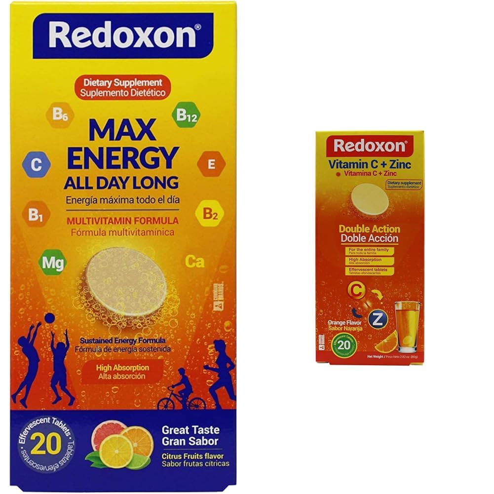 Redoxon Max Energy Citrus Bruistabletten Immuunondersteuning Bundle Vitamine C Zink Bruisend Oranje Immuun Ondersteuning Tabletten