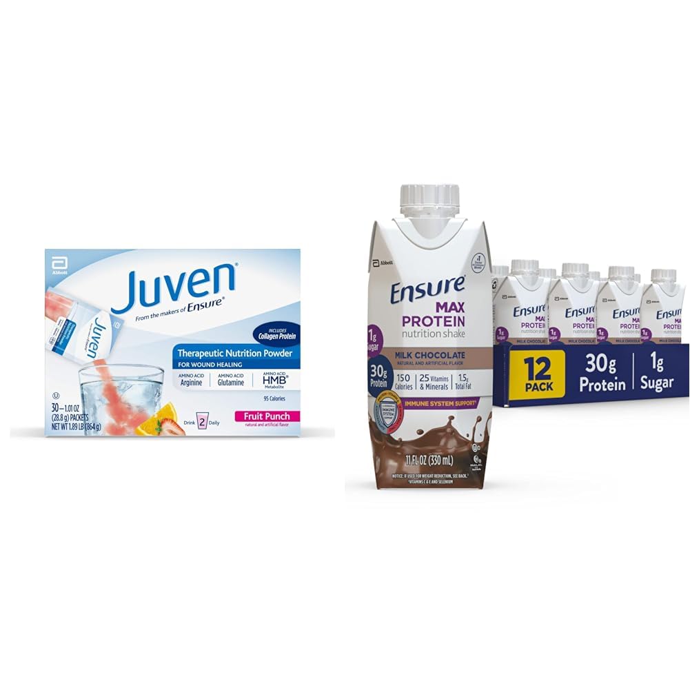 Juven Therapeutische Voeding Drinkmix Poeder voor Wond Genezing Ondersteuning & Verzeker Max Proteine Voeding Schudden met 30 g eiwit