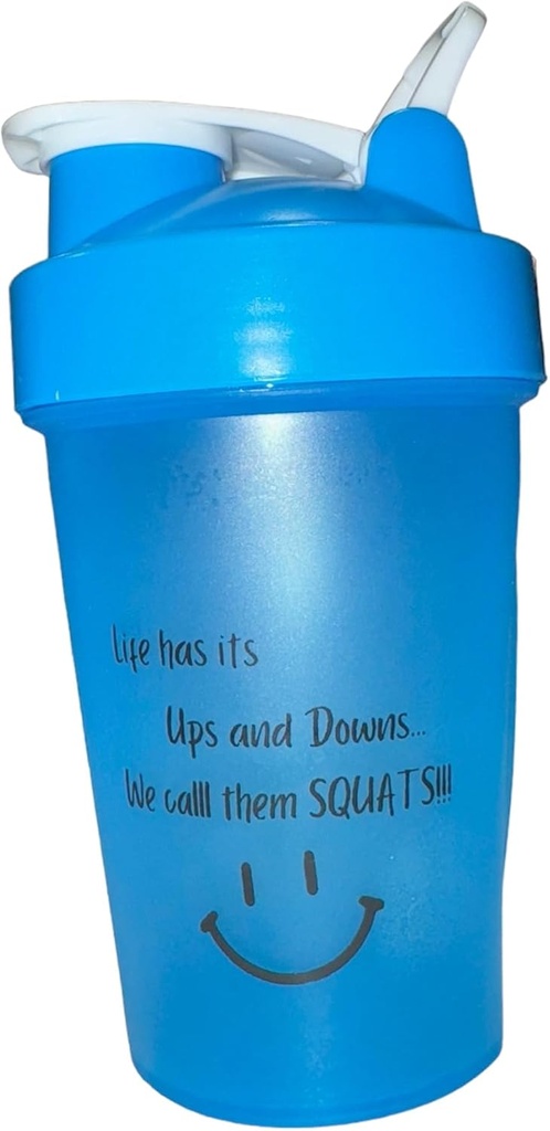 Protein Shaker Bottle, ShakeELITE - 13oz BPA-Free Blender met Secure Leak-Proof Lid & Mixing Ball - Perfect voor sportschool, fitness en on-the-go Nutrition BLUE
